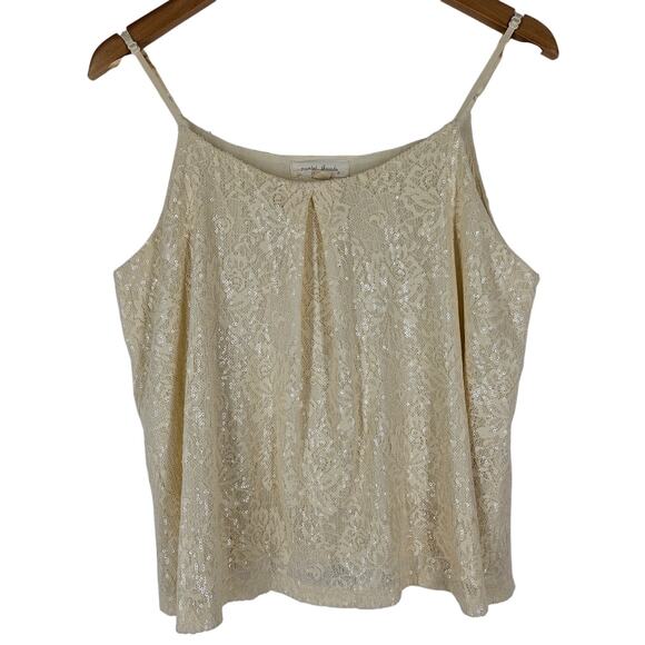 PAINTED THREADS NORDSTROM WOMEN'S CREAM SEQUIN TANK TOP SHIRT SIZE MEDIUM - Picture 1 of 10